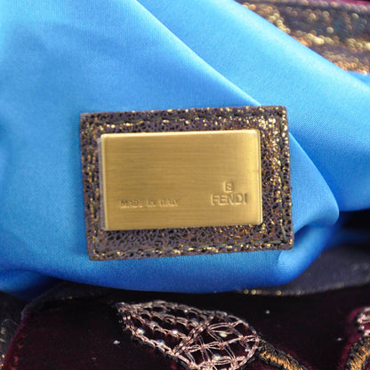 Fendi Velvet Embroidered Squirrel Spy Bordeaux 8 of 13