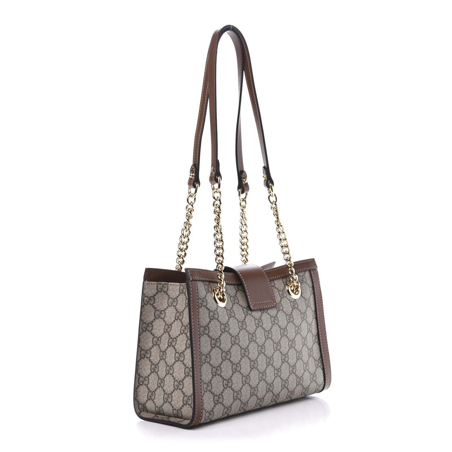 Gucci GG Supreme Monogram Calfskin Small Padlock Tote Beige Ebony Tuscany 2 of 10