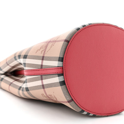 Burberry Haymarket Check Colours Small Lorne Bucket Crossbody Pink 10 of 15