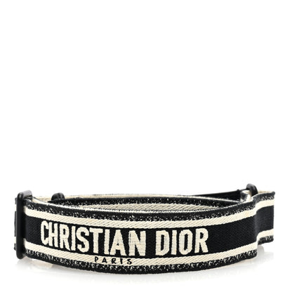 Christian Dior Canvas Embroidered Shoulder Strap Black Ultramatte 2 of 5