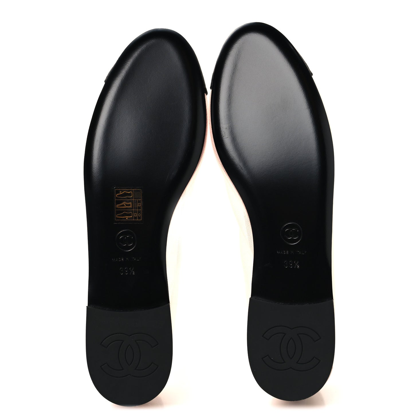 Mesh Grosgrain CC Ballerina Flats 39.5 Pink Black