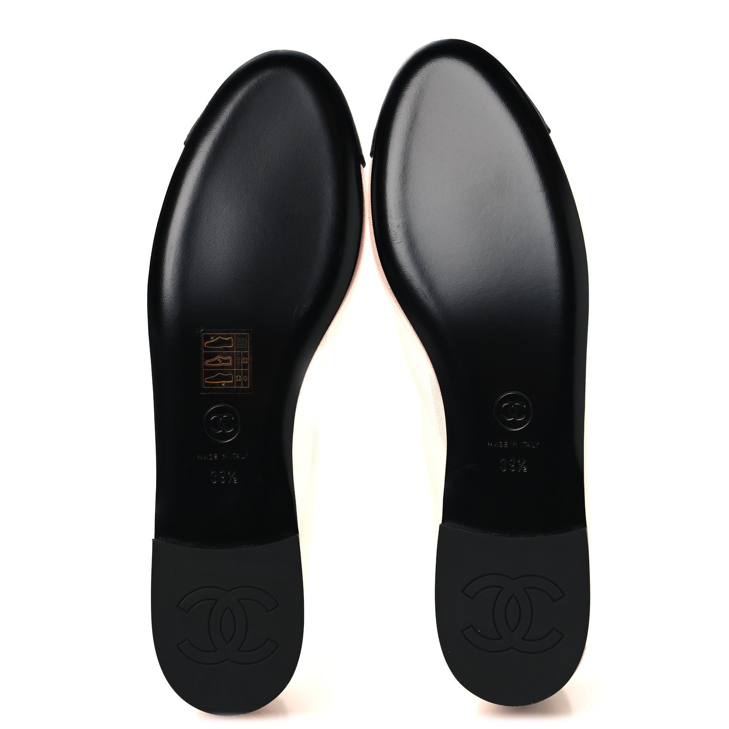 Chanel Mesh Grosgrain CC Ballerina Flats 39.5 Pink Black 6 of 8