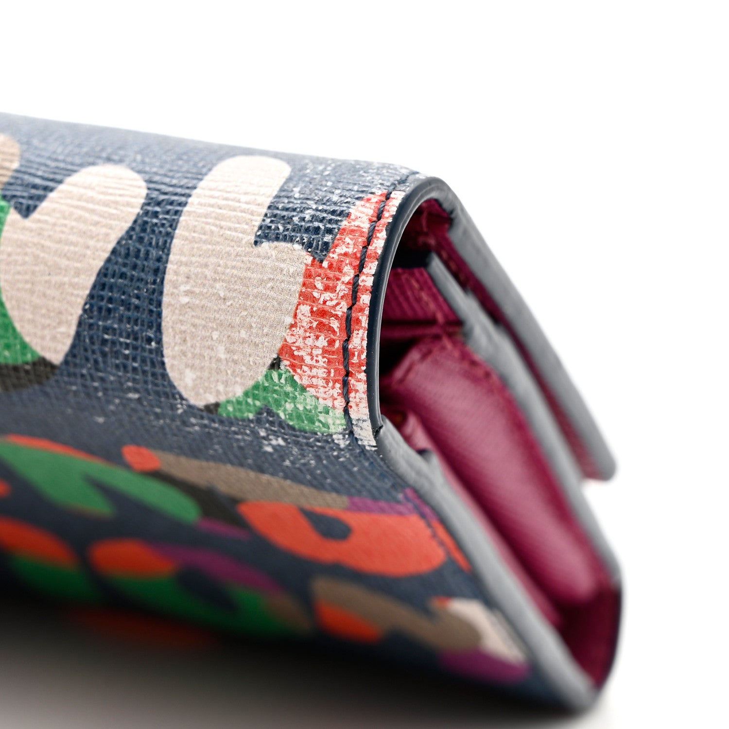 Fendi Vitello Elite Fendi Roma Compact Wallet Cobalt Multicolor 7 of 9