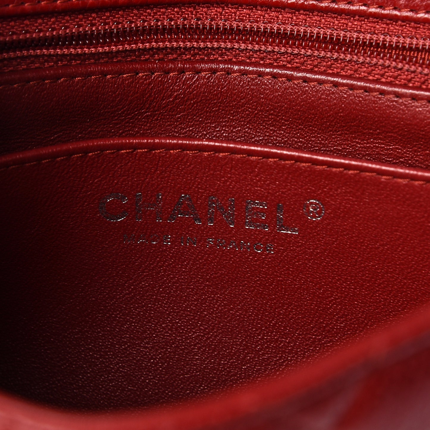 Caviar Quilted Mini Square Flap Red