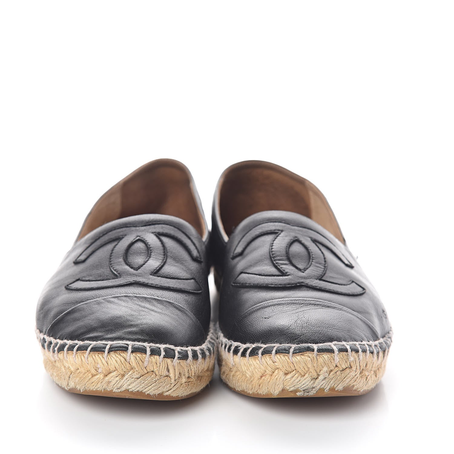 Chanel Lambskin CC Espadrilles 39 Black 2 of 9