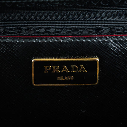 Prada Saffiano Vernice Double Zip Tote Black 6 of 8