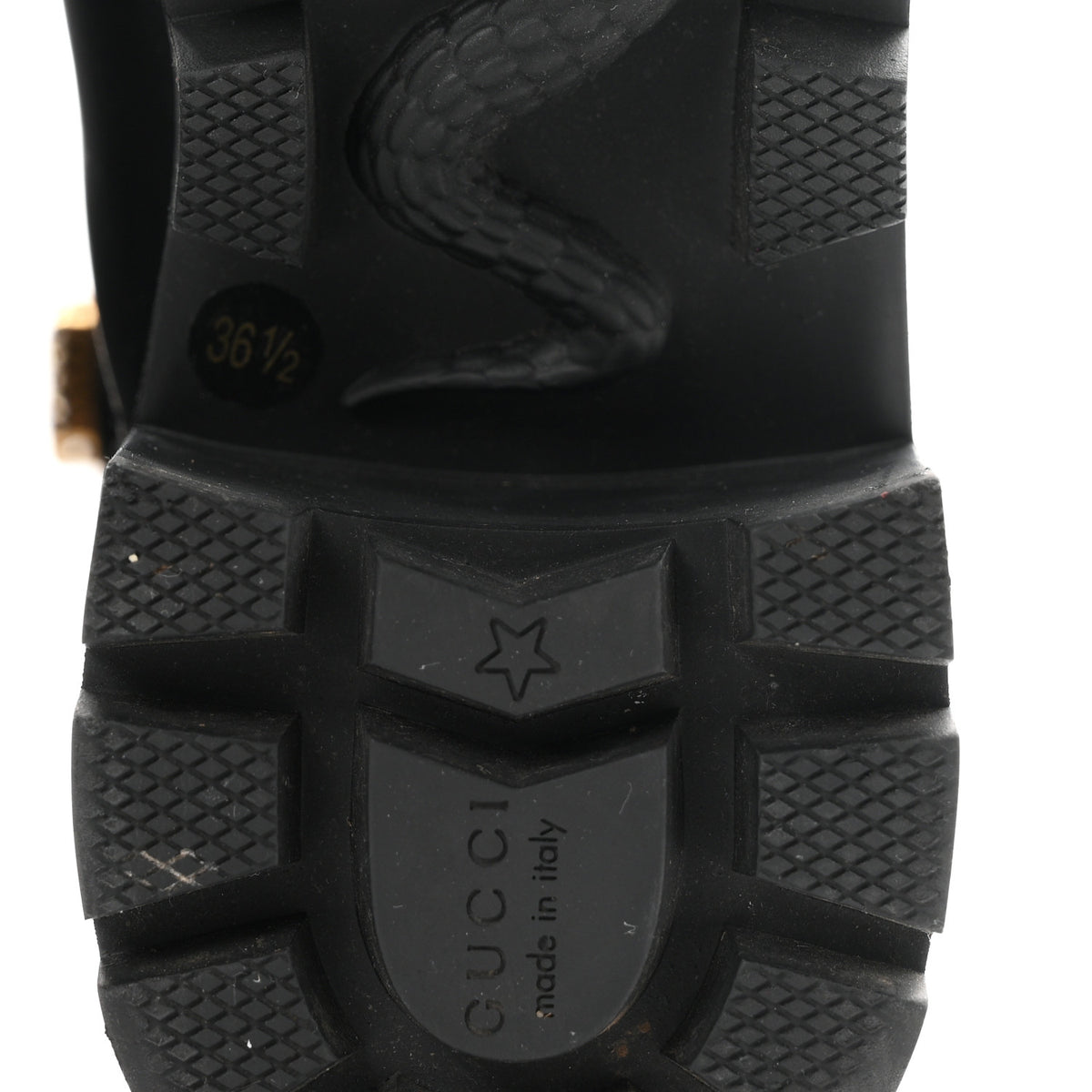 Gucci Calfskin Crystal GG Trip Chelsea Ankle Boots 36.5 Black 7 of 10