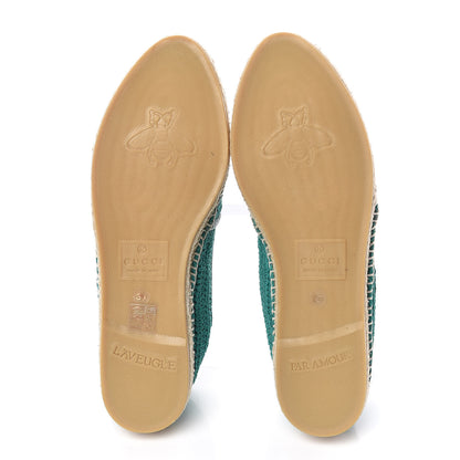 Gucci Cotton Crochet Pearly GG Marmont Espadrilles 39 Emerald 7 of 10