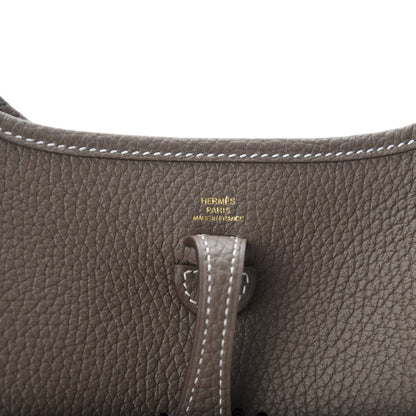 Hermes Taurillon Clemence Amazone Evelyne TPM Etoupe Bleu Indigo 7 of 10
