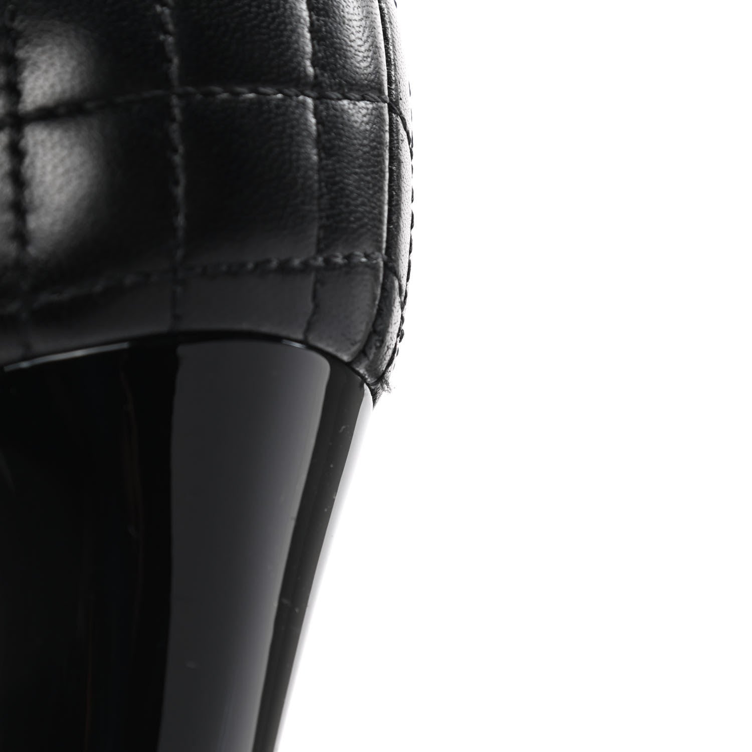 Chanel Lambskin Quilted Patent Short Boots 37.5 Black 11 of 12