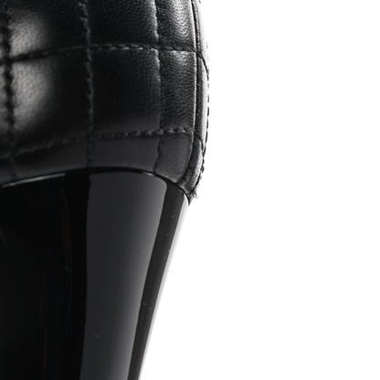 Chanel Lambskin Quilted Patent Short Boots 37.5 Black 11 of 12