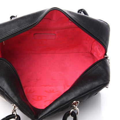 Chanel Calfskin Quilted Large Cambon Bowler Black White 4 of 17