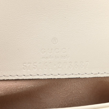 Gucci Calfskin Matelasse Heart GG Marmont 2.0 Coin Purse On A Chain Mystic White 6 of 9