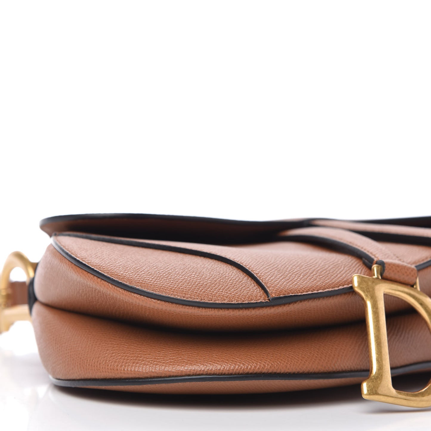 Grained Calfskin Saddle Bag Camello