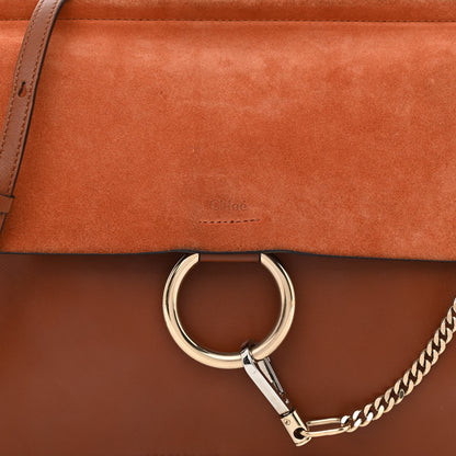 Chloe Suede Calfskin Medium Faye Shoulder Bag Tobacco 9 of 12