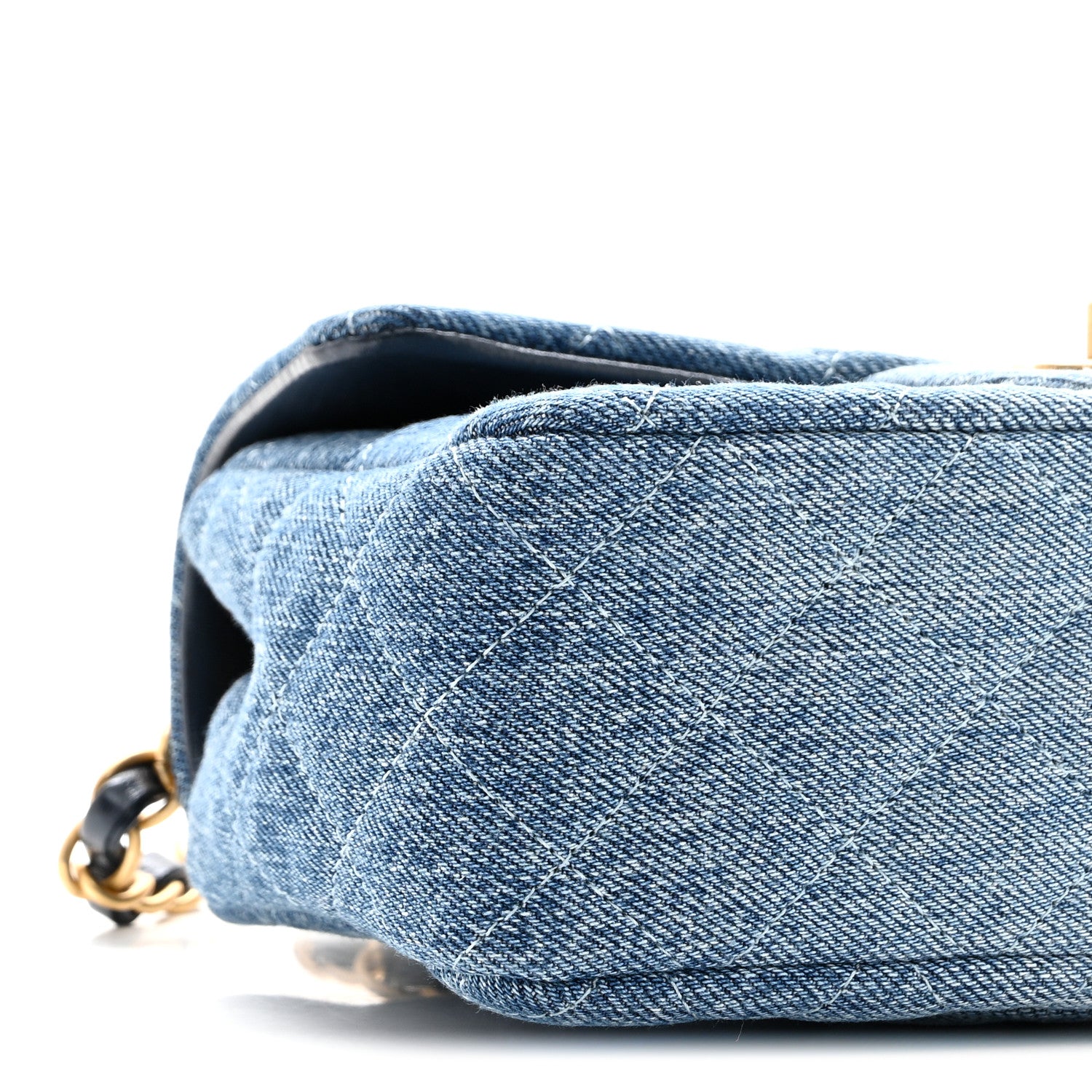 Chanel Washed Denim Quilted Mini Rectangular Flap Blue 9 of 11