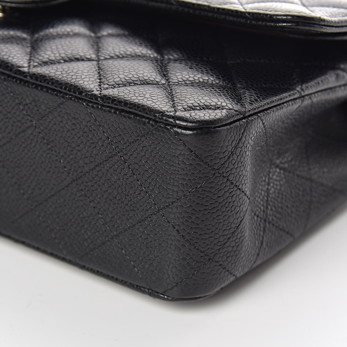 Caviar Quilted Medium Double Flap Black