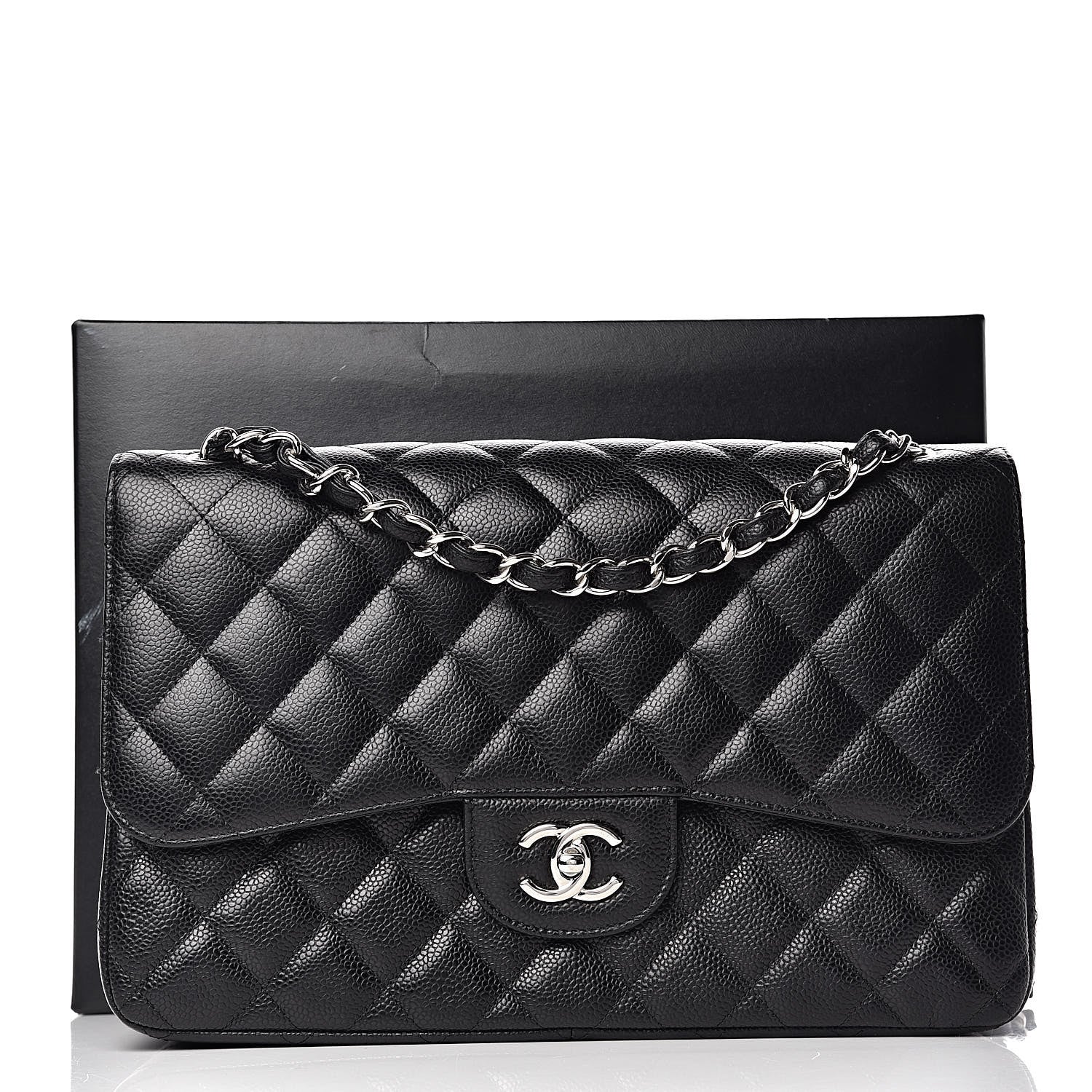 Chanel Caviar Quilted Jumbo Double Flap Black 12 of 12