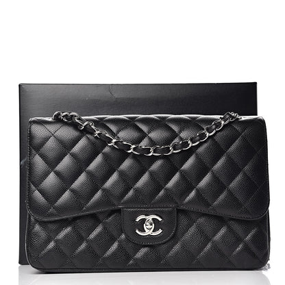 Chanel Caviar Quilted Jumbo Double Flap Black 12 of 12