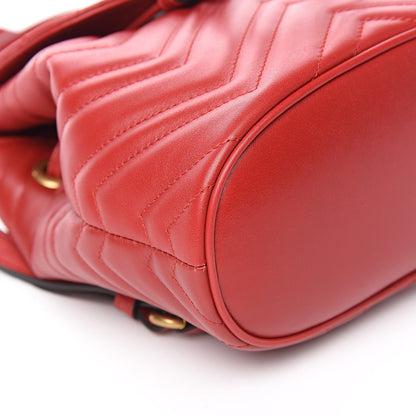 Gucci Calfskin Matelasse GG Marmont Flap Backpack Hibiscus Red 8 of 11