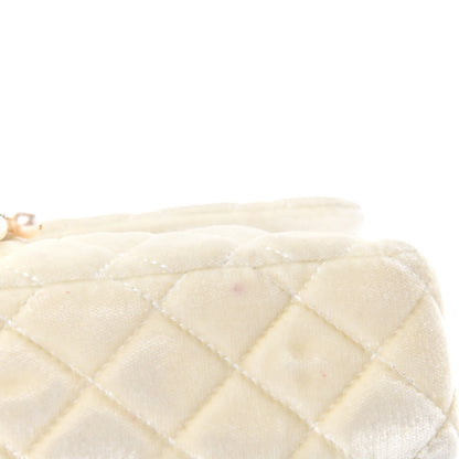 Chanel Velvet Pearl Quilted Medium Single Flap White 9 of 14