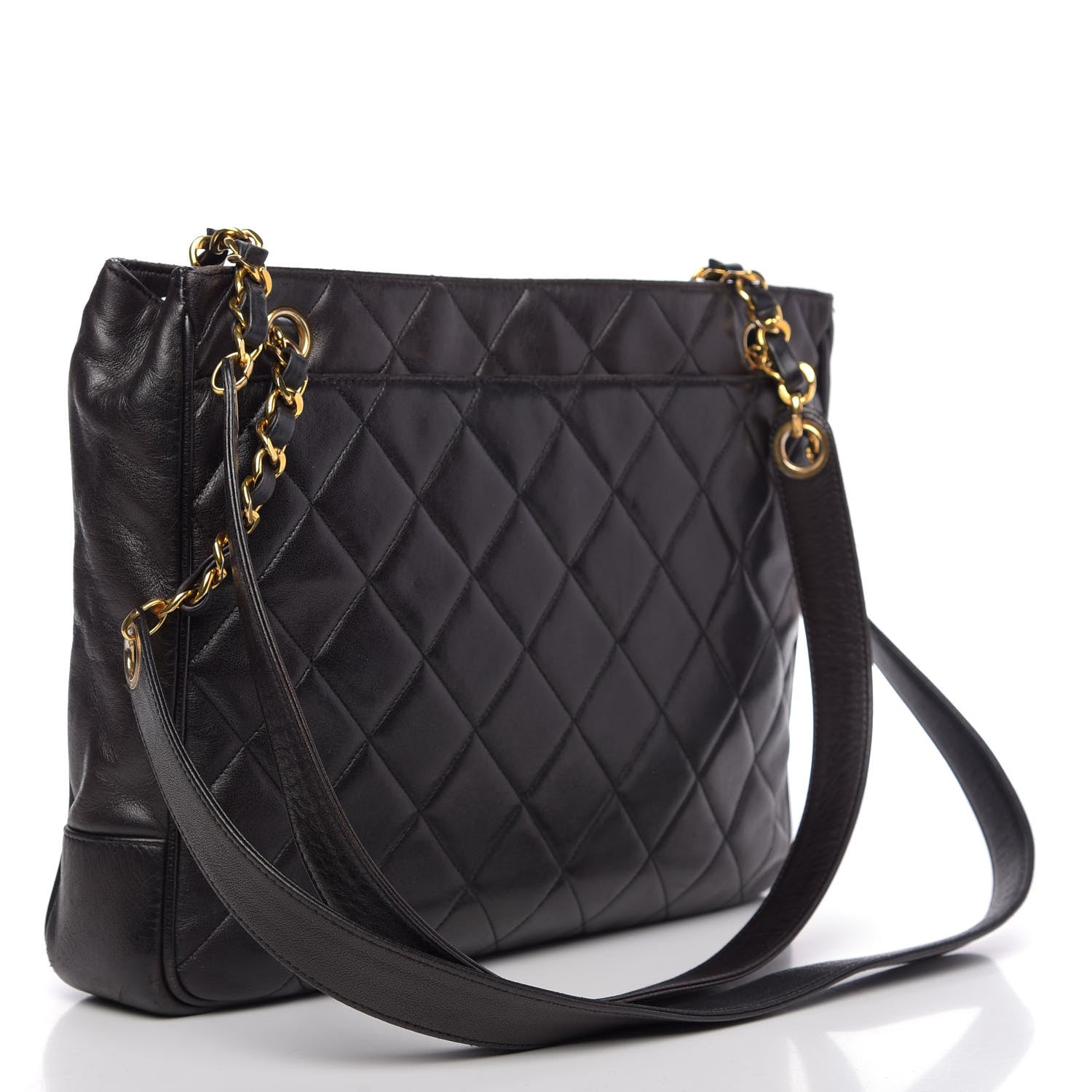 Chanel Lambskin Quilted Shopping Tote Black 4 of 14
