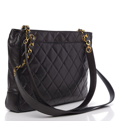 Chanel Lambskin Quilted Shopping Tote Black 4 of 14