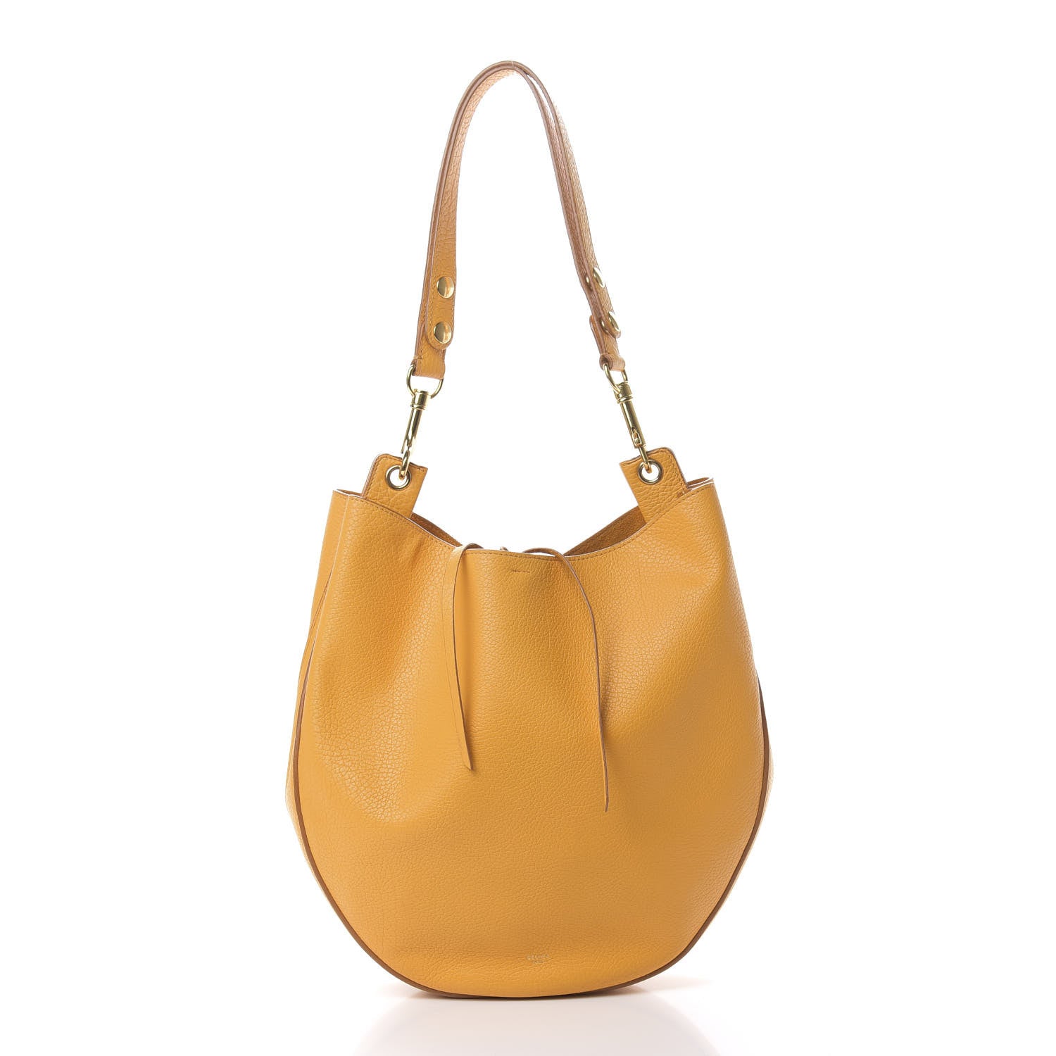 Celine Crisped Calfskin Medium Hobo Bag Saffron 3 of 16