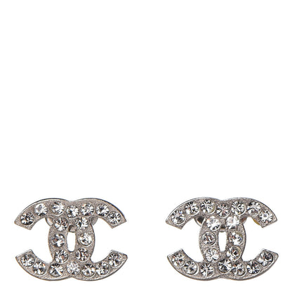 Chanel Crystal Mini Timeless CC Earrings Silver 1 of 4
