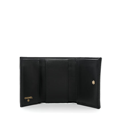Chanel Caviar Camellia Embossed Compact Wallet Black 5 of 8
