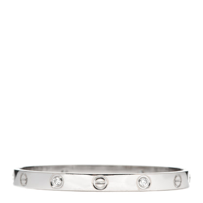 Cartier 18K White Gold 4 Diamond LOVE Bracelet 17 1 of 7