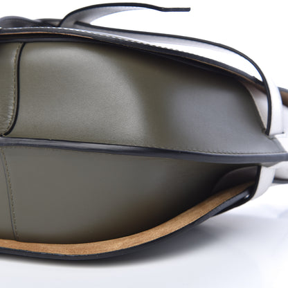 Loewe Calfskin Small Gate Crossbody Bag Khaki Green Soft White 9 of 12