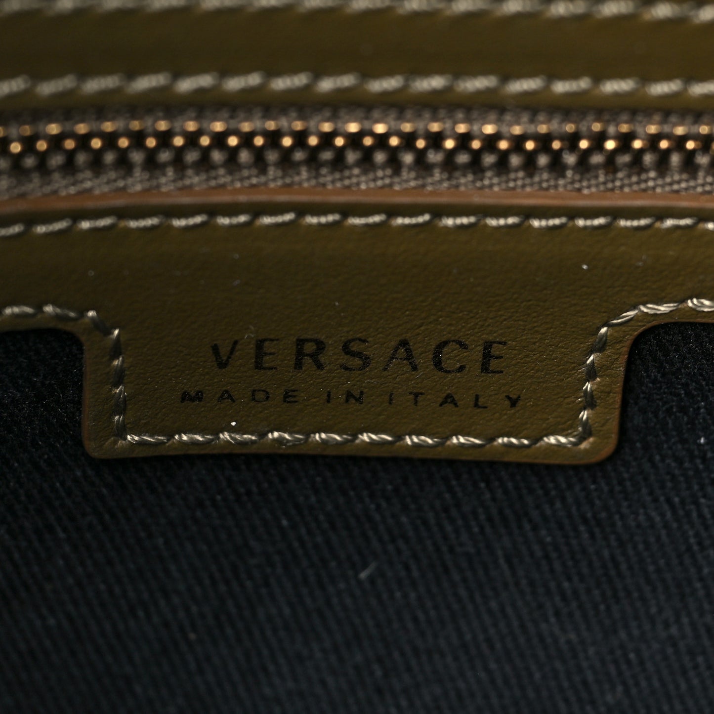Suede La Medusa Small Shoulder Bag Khaki