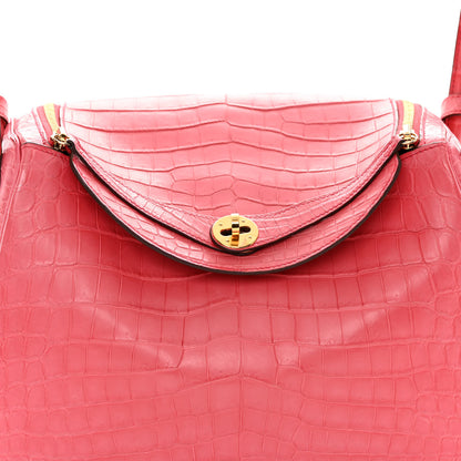 Hermes Matte Niloticus Crocodile Lindy 30 Bougainvillier 8 of 12
