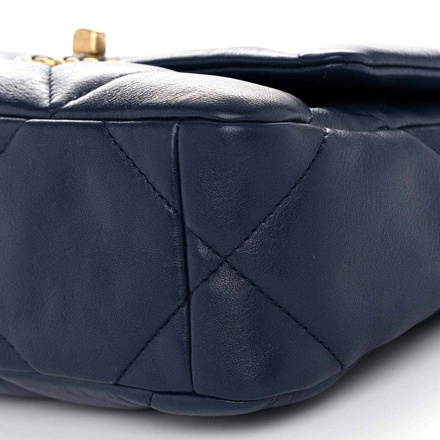 Lambskin Quilted Medium Chanel 19 Flap Navy Blue