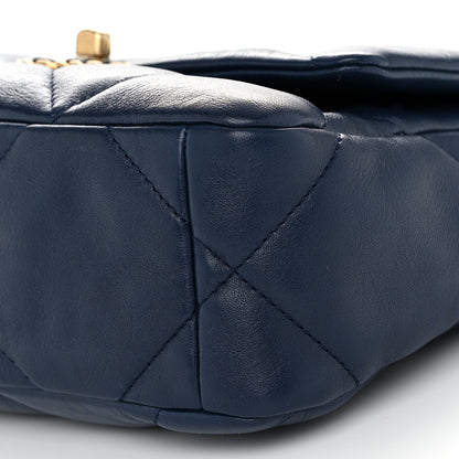 Chanel Lambskin Quilted Medium Chanel 19 Flap Navy Blue 10 of 11