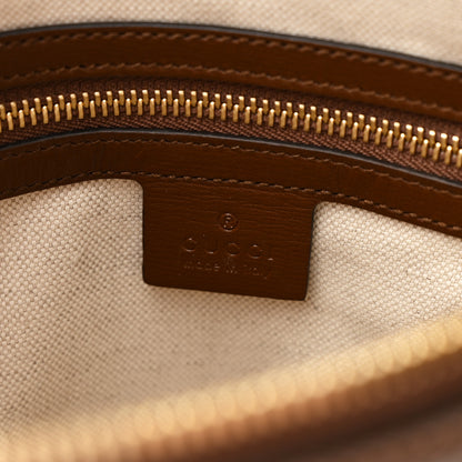 Gucci GG Supreme Monogram Azalea Calfskin Small Horsebit 1955 Top Handle Bag Beige Ebony Brown Sugar 6 of 11