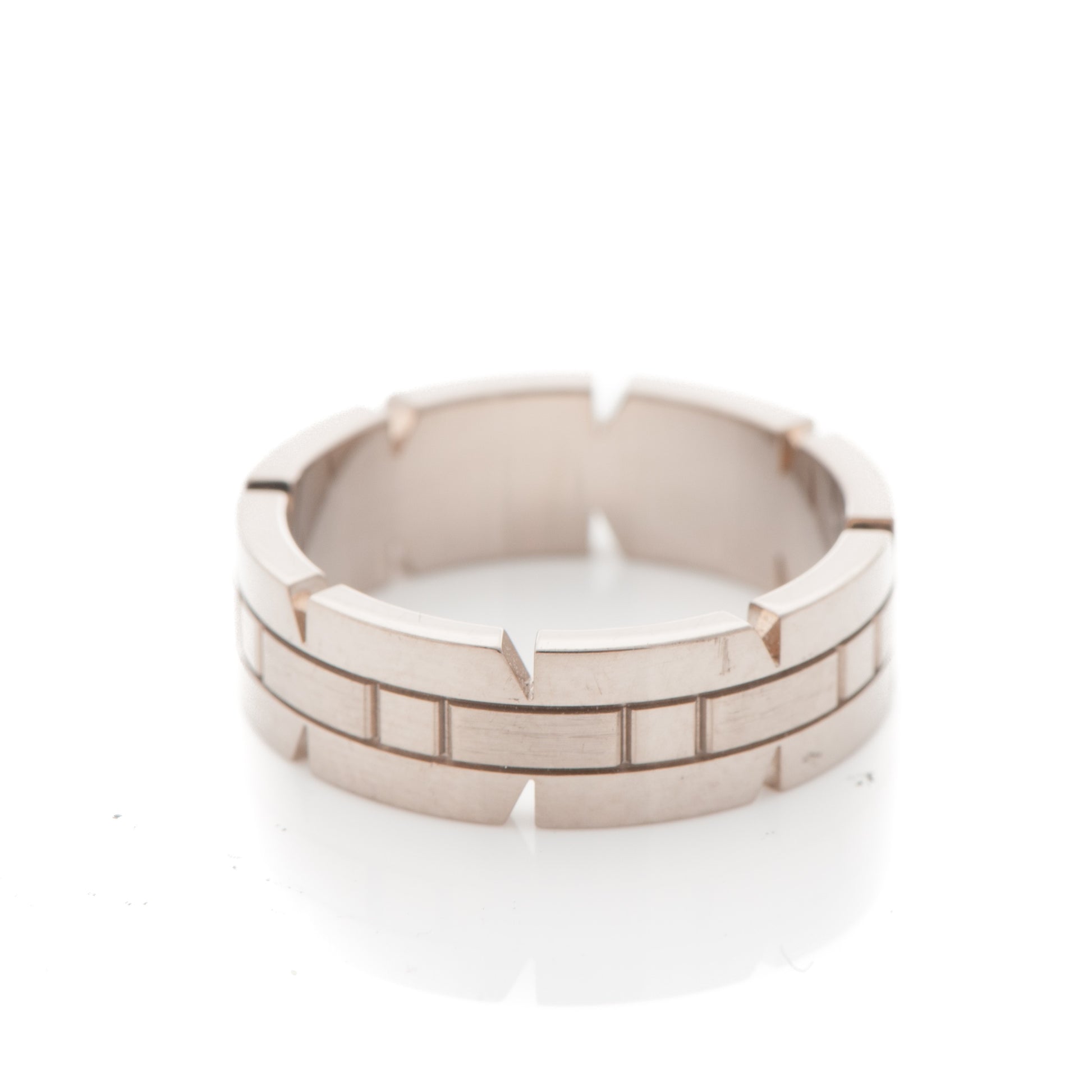 Cartier 18K White Gold Tank Francaise Ring 62 10 3 of 4