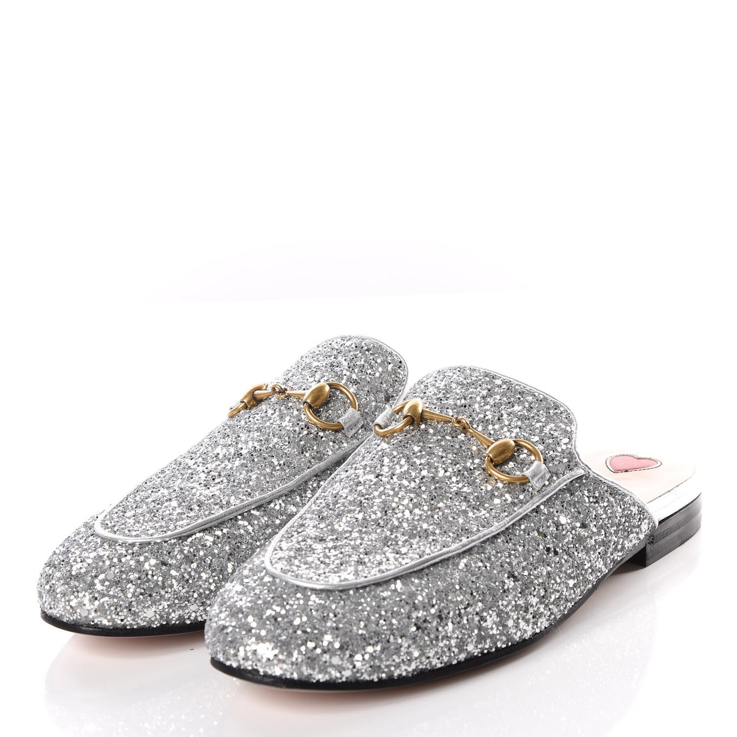 Glitter Womens Princetown Slippers 35 Silver