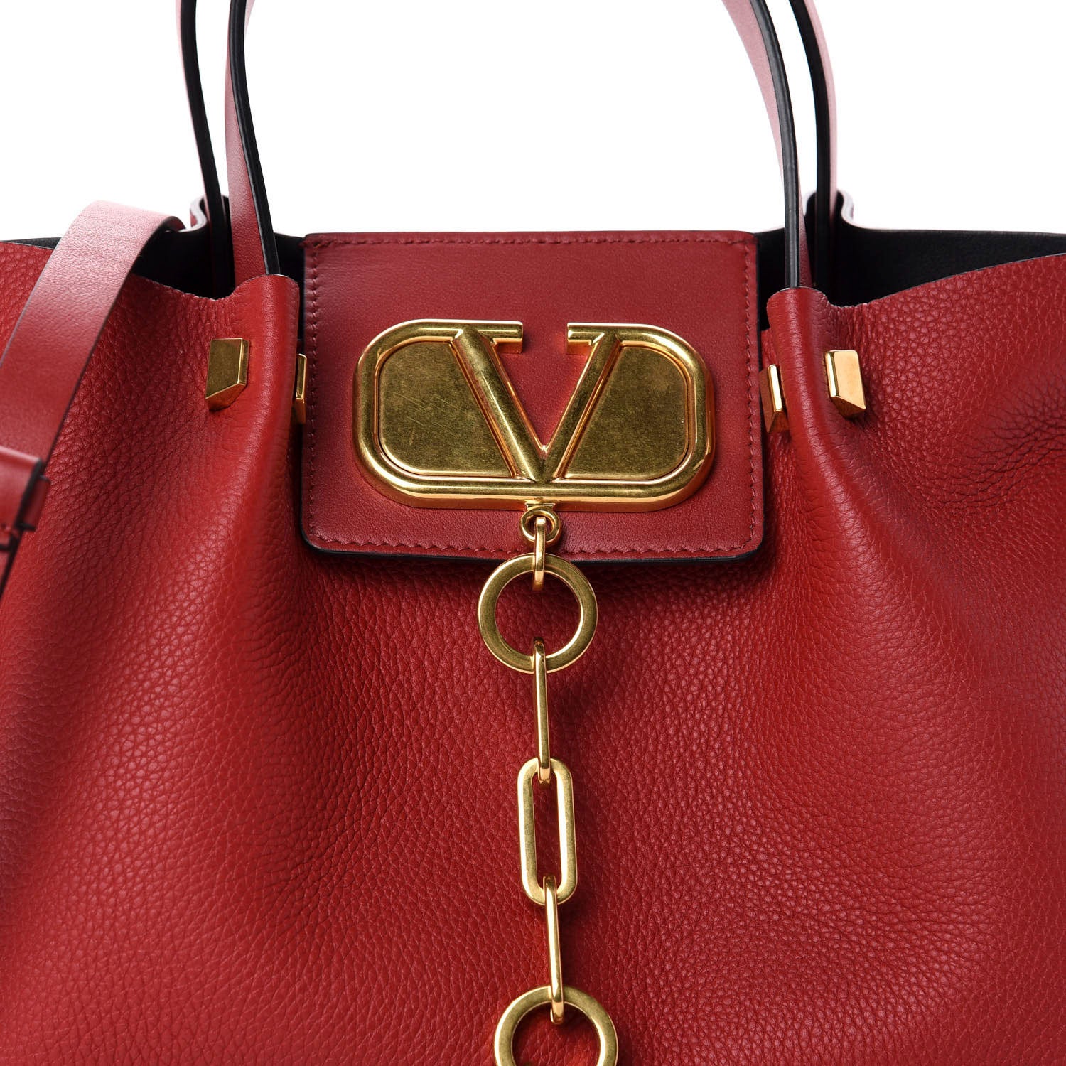 Valentino Garavani Grainy Calfskin Small VLogo Escape Shopper Rosso Valentino 12 of 12