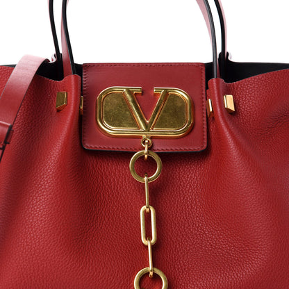 Valentino Garavani Grainy Calfskin Small VLogo Escape Shopper Rosso Valentino 12 of 12