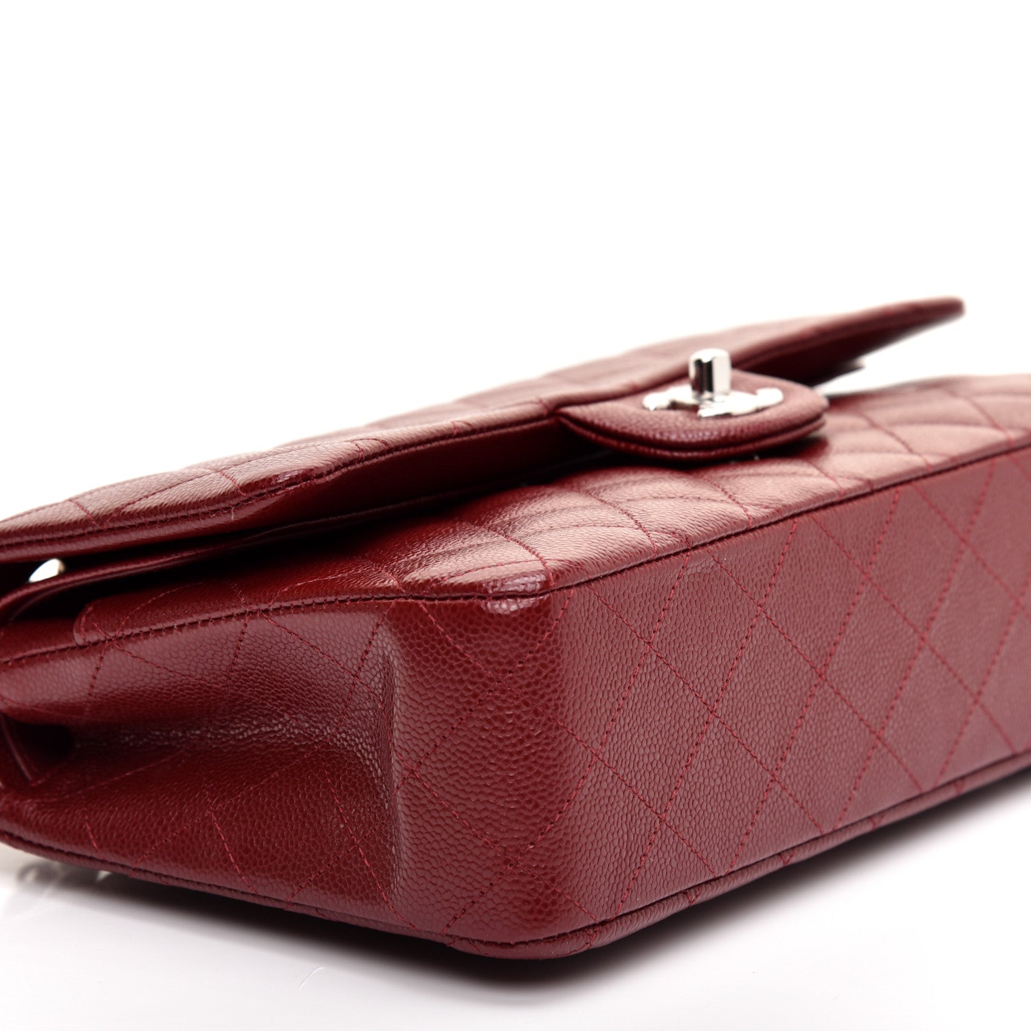 Chanel Caviar Quilted Medium Double Flap Burgundy 6 of 11