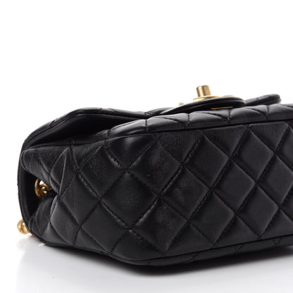 Chanel Lambskin Resin Quilted Mini Pearl Samba Square Flap Black 6 of 10