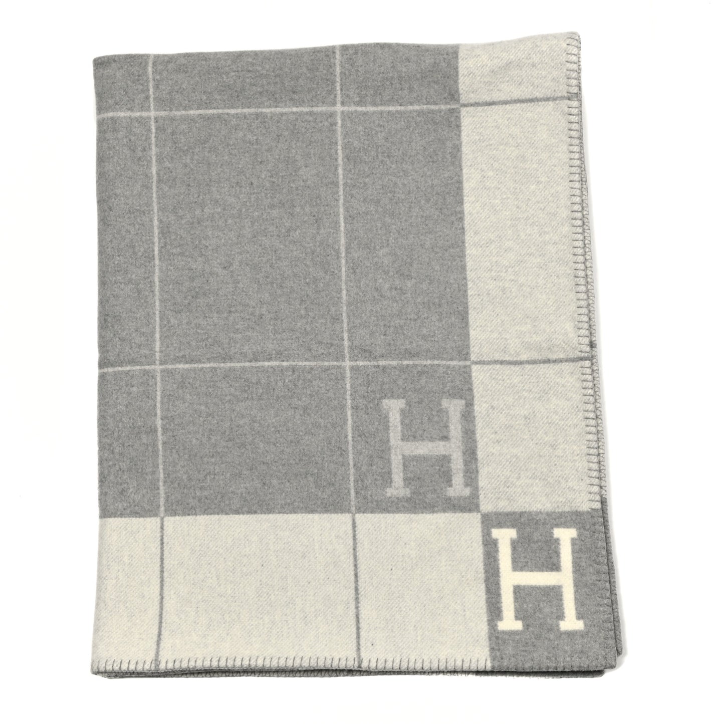 Wool Cashmere Avalon III Blanket Ecru Gris Clair