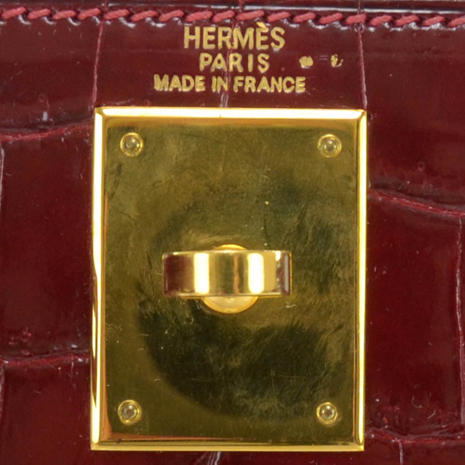 Hermes Shiny Niloticus Crocodile Kelly 28 Rouge H 8 of 10