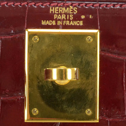Hermes Shiny Niloticus Crocodile Kelly 28 Rouge H 8 of 10