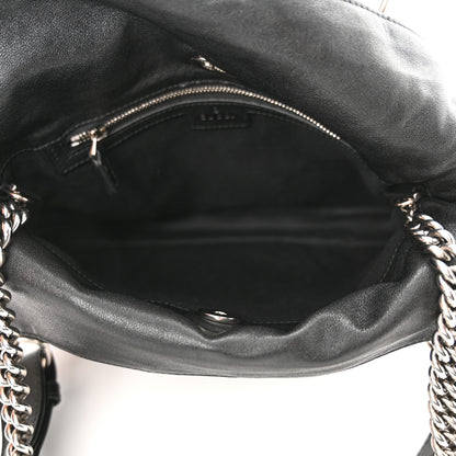 Gucci Sakai Be Green Calfskin Diagonal Stitched Small Blondie Tote Black 5 of 10