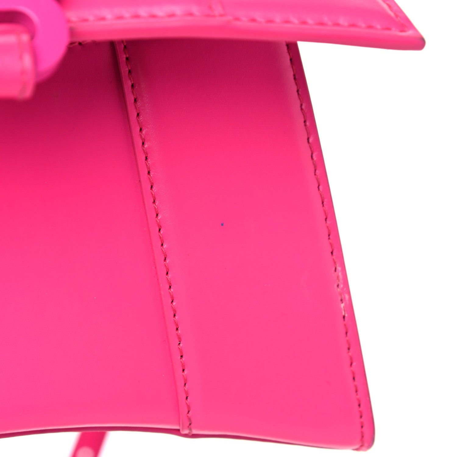 Balenciaga Shiny Box Calfskin Tonal B Hourglass Top Handle Bag XS Fuchsia 13 of 18