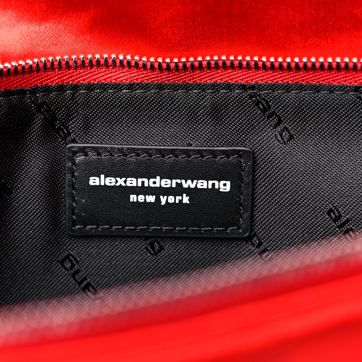 Alexander Wang Jacquard Satin Diagonal Logo Large Envelope Pouch Bright Red 6 of 11