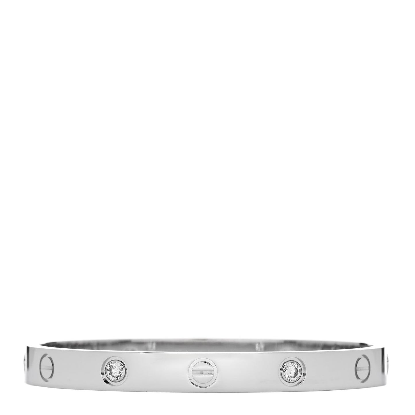 18K White Gold 4 Diamond Love Bracelet 16